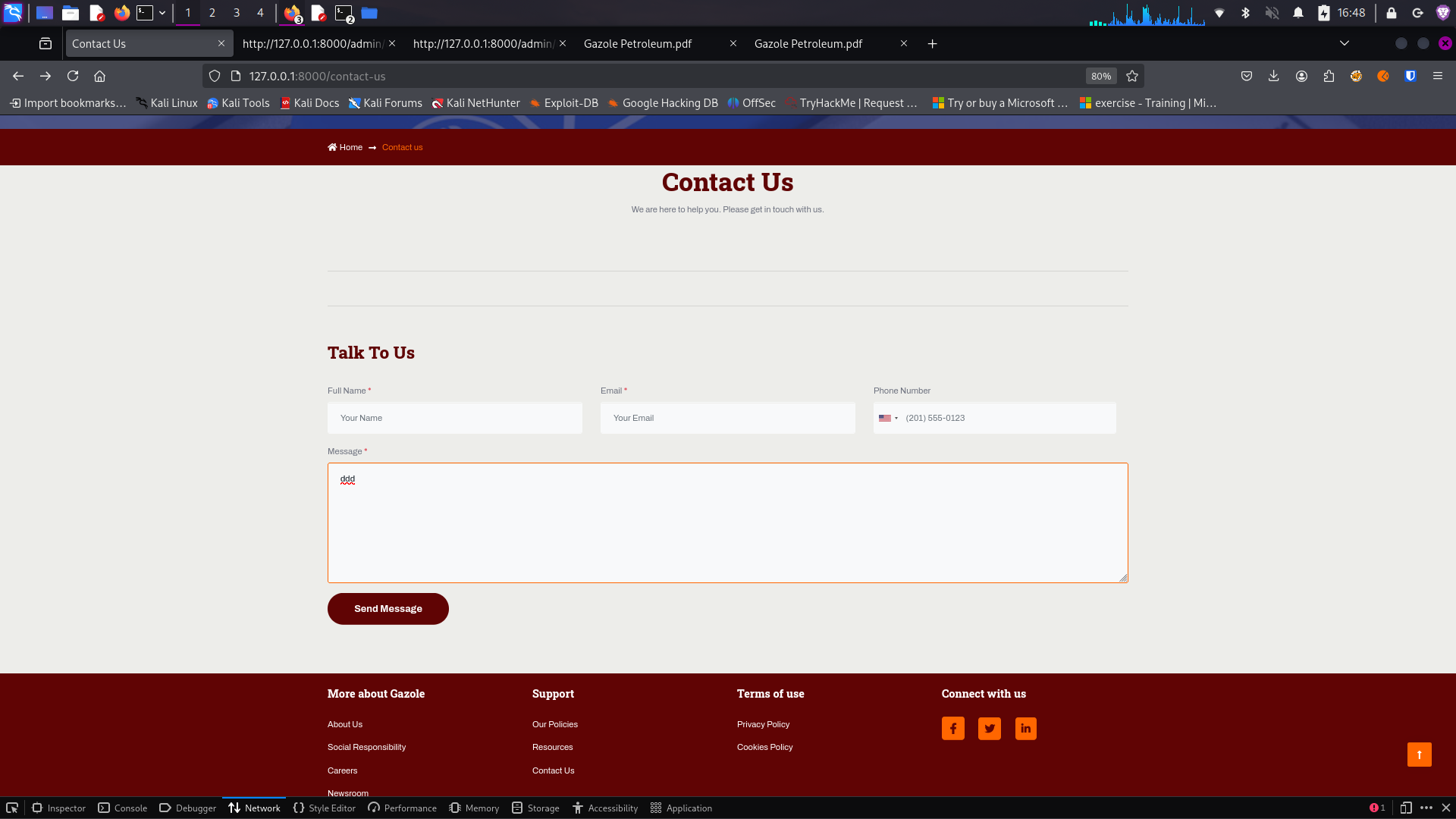 Question about contact form error